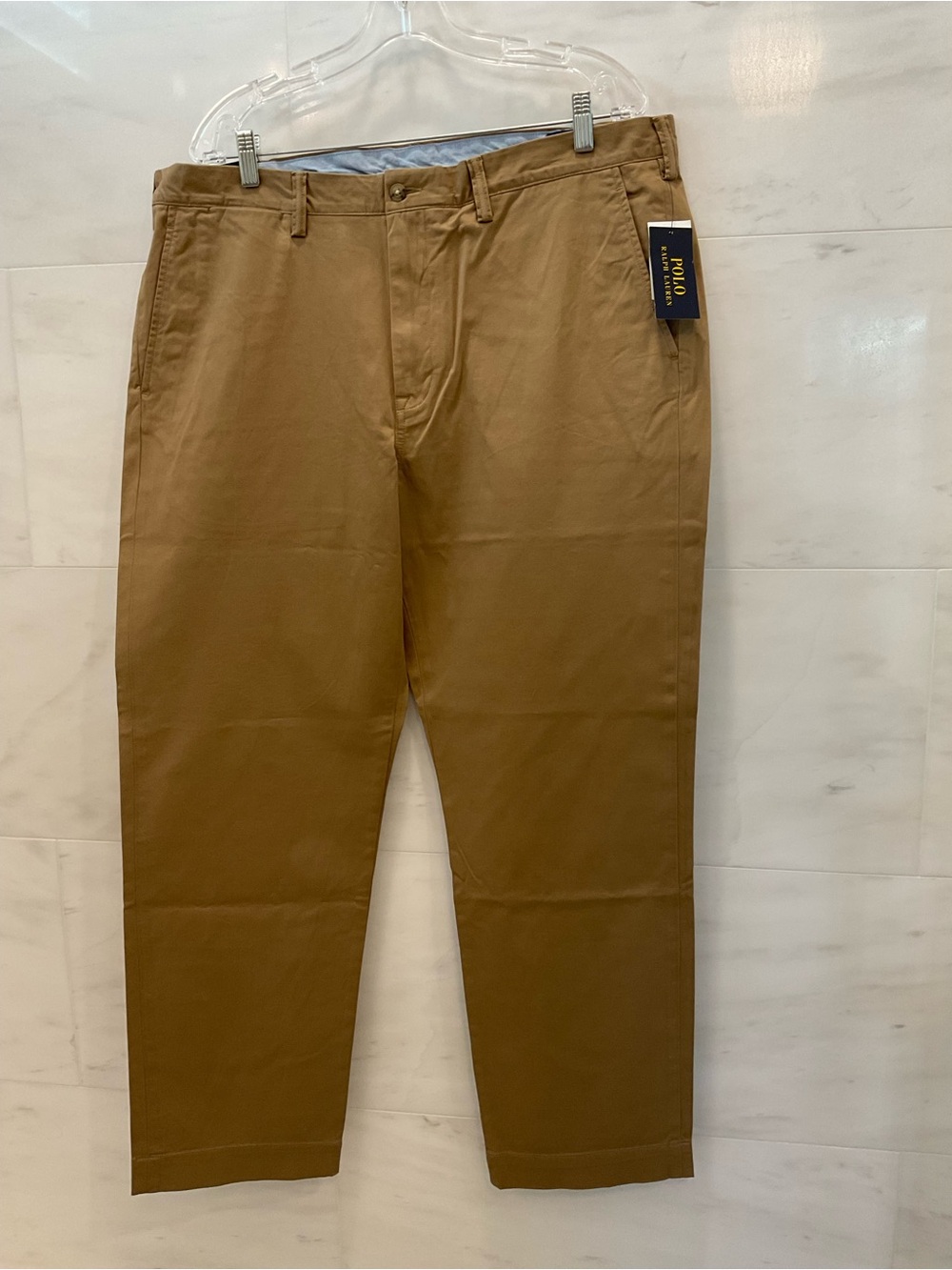 POLO Ralph Lauren KHAKI TAN Stretch Straight Fit Chino Pants size 38-30 T74